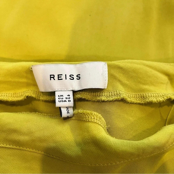 Reiss Nadia drape lime green midi dress size 0 - Picture 11 of 14